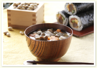 節分の豆で《節分汁》