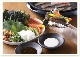 焼き肉の手巻き寿司
