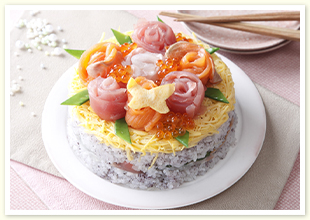 花畑のケーキ寿司
