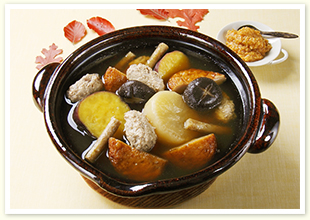 根菜つくねと秋野菜おでん