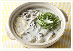 かきの塩麹豆乳鍋