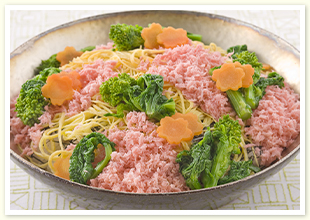 鯛そぼろと菜の花のちらし寿司