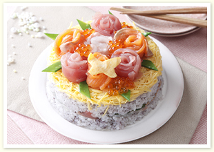 花畑のケーキ寿司