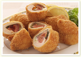 トマトのささ身巻きフライ