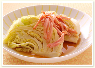 蒸しキャベツのサラダ