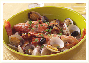 白身魚のアクアパッツァ