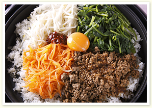 ホットプレートの石焼風ビビンバ